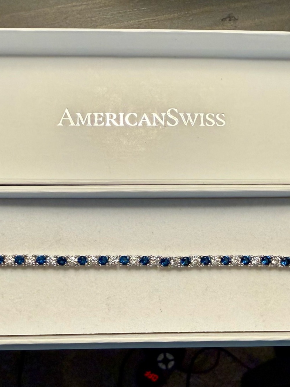 Blue Sapphire and Silver Tennis Bracelet